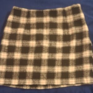 Forever 21 Black and White Plaid Mini Skirt